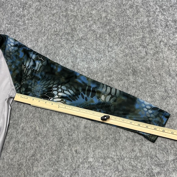 Huk Performance Fishing Shirt Mens M Gray Camo Raglan Long Sleeve Top Outdoors - Picture 15 of 16